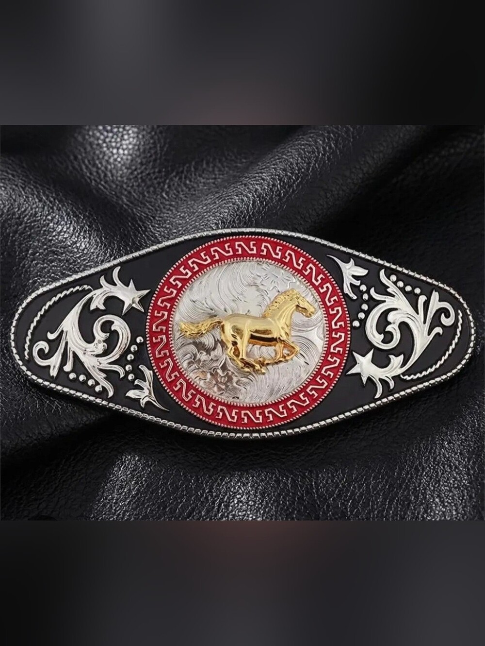 Huge 6.8" Wide Horse Or Longhorn Steer Belt Buckle